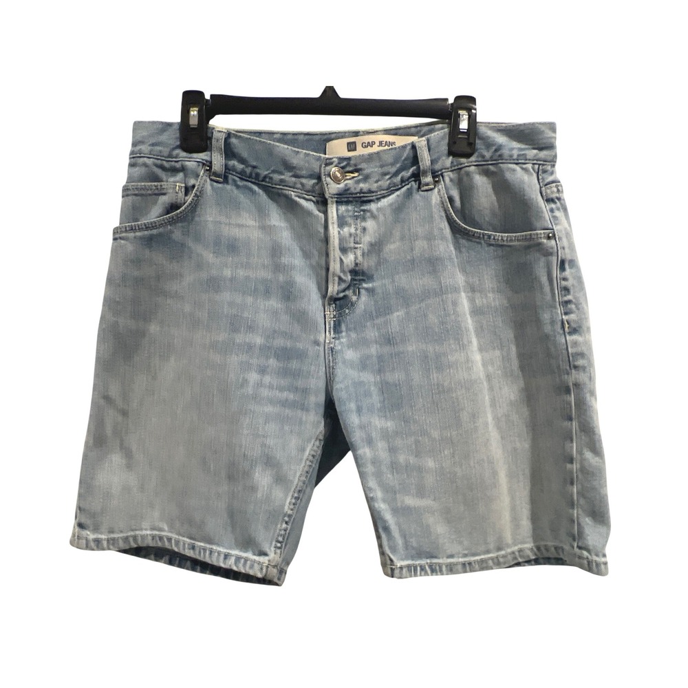 Gap Denim Shorts Light Wash Euro Fit Button Fly Womens Size 8 Relaxed Fit Y2K